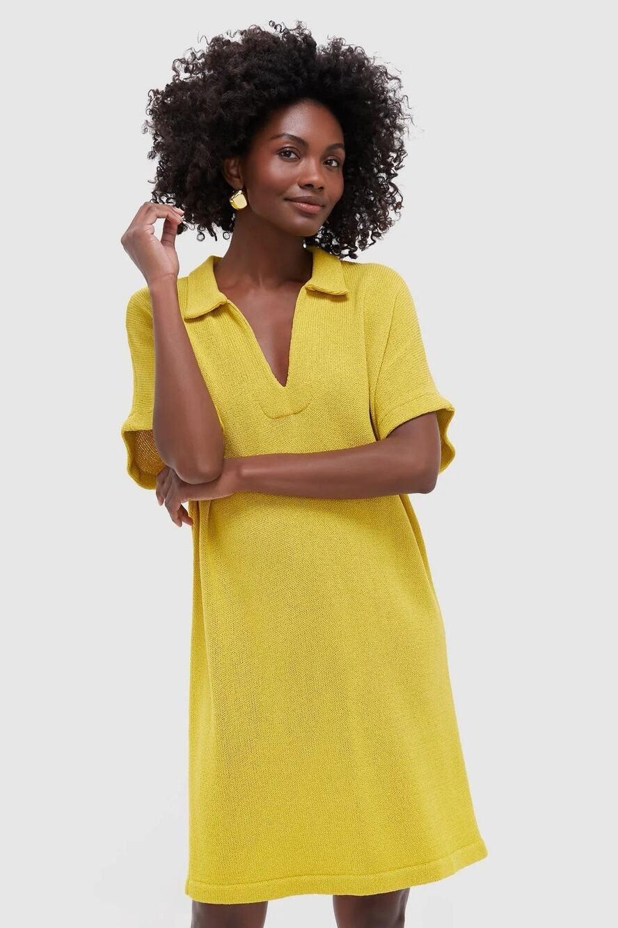 Tuckernuck Knit Maren V-Neck Mini Polo Dress - XS/S